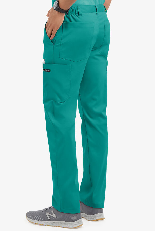 Advantage STRETCH Men's 8-Pocket Cargo Scrub Pants - Teal - 4