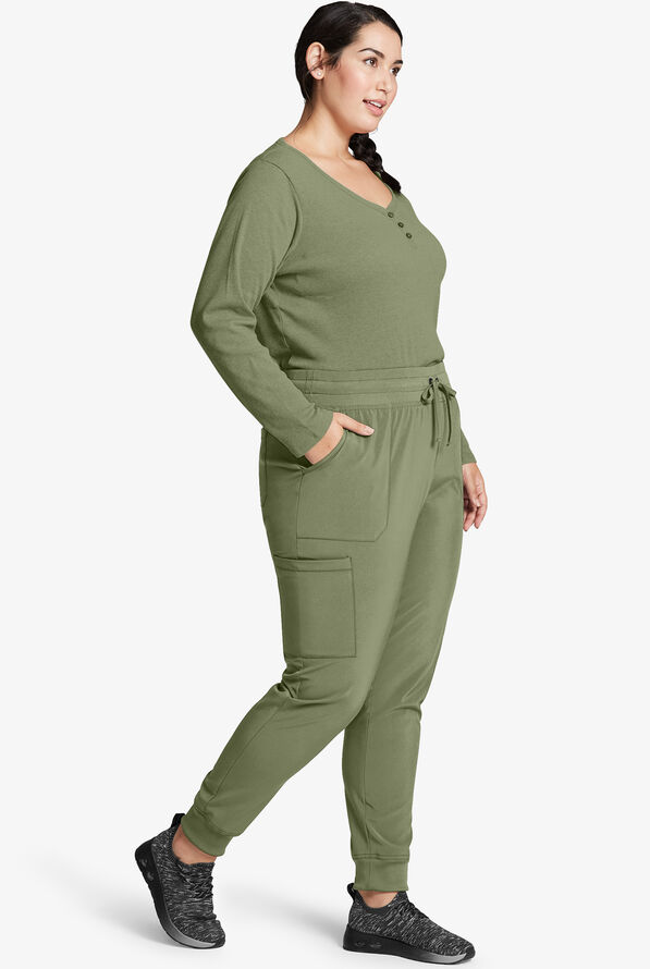 Dickies EDS Essentials Women's 6-Pocket STRETCH Cargo Jogger Scrub Pants - Olive - 3