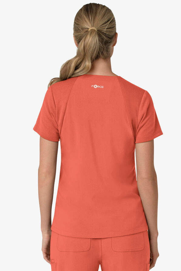 Carhartt Cross-Flex Force Women's 3-Pocket STRETCH Knit Panel Scrub Top - Dusty Cedar - 2