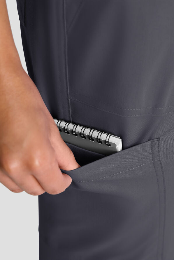 Butter-Soft STRETCH FLXTEK+ Women's 8-Pocket Straight Leg Cargo Scrub Pants - Petite - Pewter - 5