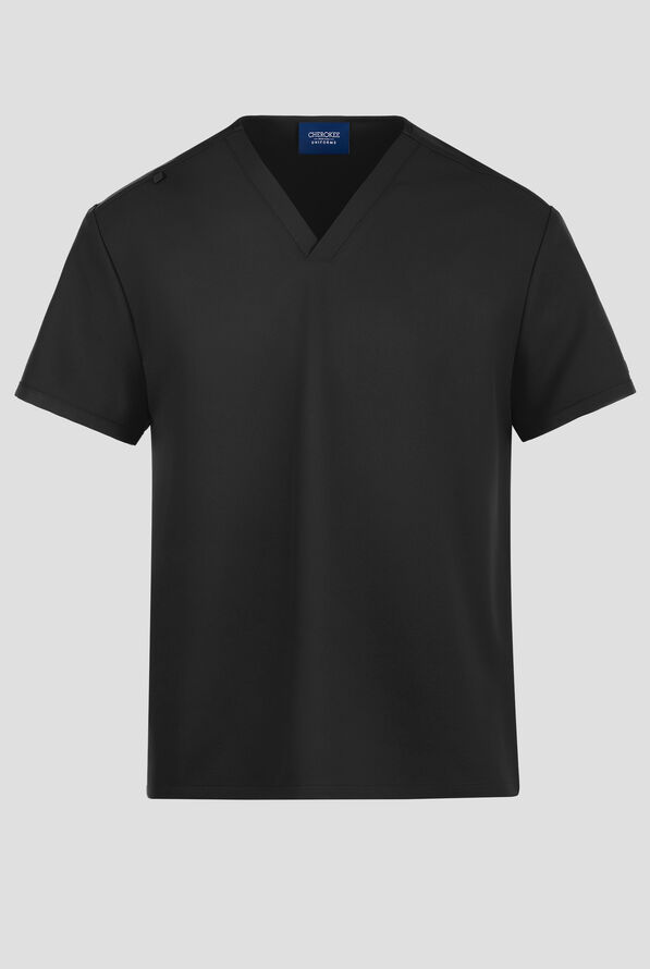 Cherokee Workwear Originals Ultra Unisex No Pockets V-Neck Scrub Top - Black - 1