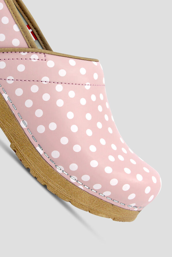 Sanita Women's Professional Roxbury Leather Pink Polka Dot Clogs - null - 3