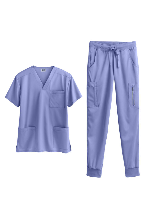 Conjunto de uniforme médico unisex Strictly Scrubs Active STRETCH con 14 bolsillos - Ceil Blue - 1