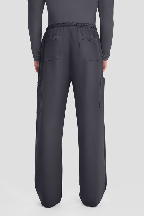 Cherokee Workwear Originals Ultra Men's 6-Pocket Straight Leg Drawstring Cargo Scrub Pants - Pewter - 3