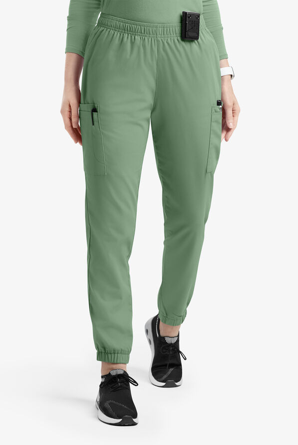 Strictly Scrubs Women's 7-Pocket Tapered Jogger Cargo Scrub Pants - Seaspray - 1
