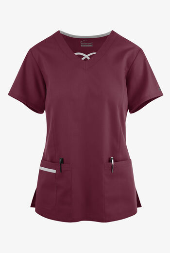 Butter-Soft Originals Women's 3-Pocket Crisscross Contrast V-Neck Scrub Top