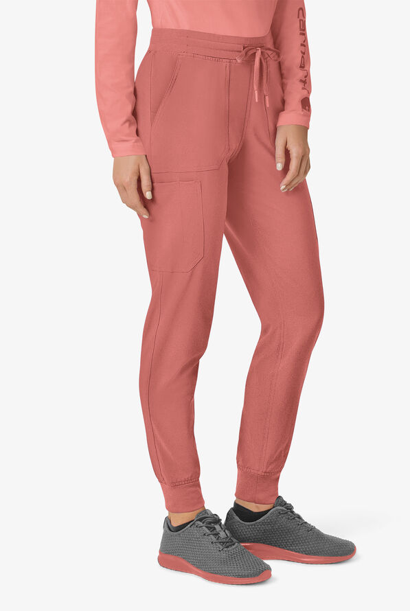 Carhartt Cross-Flex Force Women's 8-Pocket STRETCH Knit Cuff Cargo Jogger Scrub Pants - Wild Rose - 1