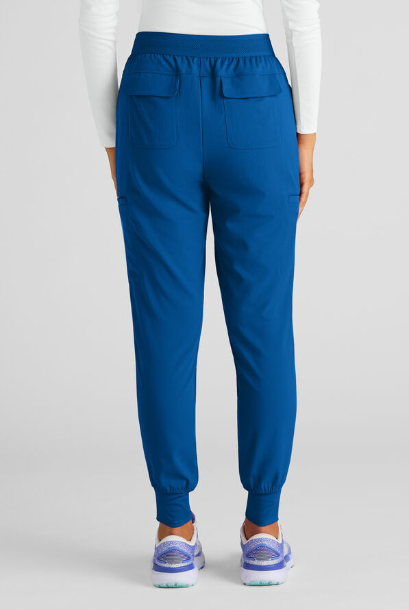 Grey's Anatomy by Barco Emerge Rylee Women's 6-Pocket STRETCH Mid Rise Jogger Scrub Pants - Royal - 2