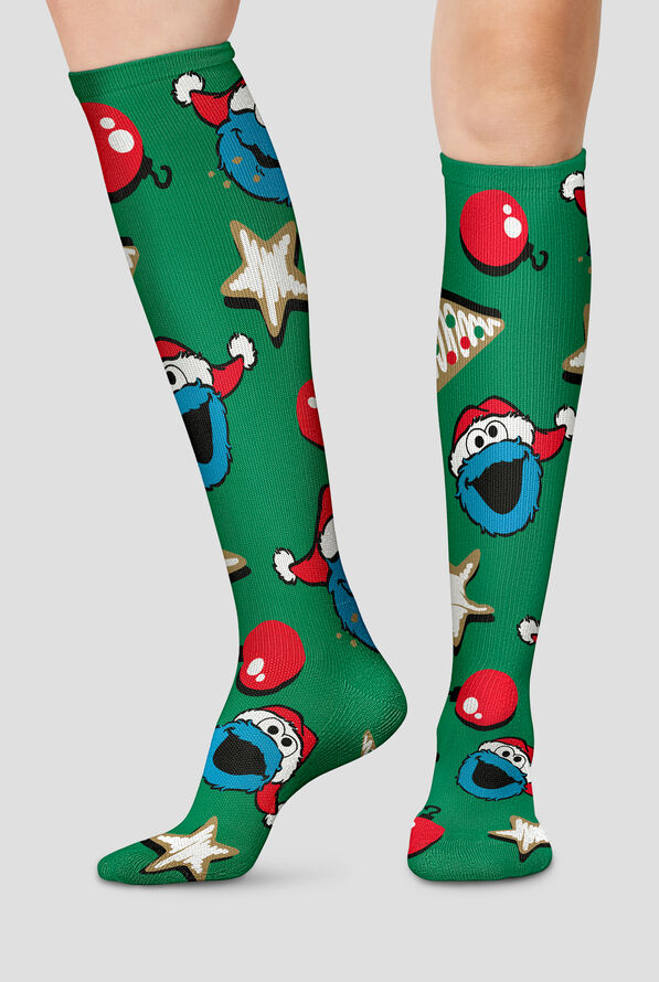 Calcetines de compresión Tooniforms Sesame Street Cookie Ornament para mujer - 10-15 mmHg - null - 1