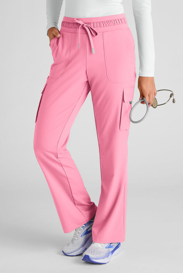 Pantal&oacute;n m&eacute;dico Grey's Anatomy by Barco Emerge Parker STRETCH con piernas anchas estilizadas y 4 bolsillos para mujer - Glow Pink - 1