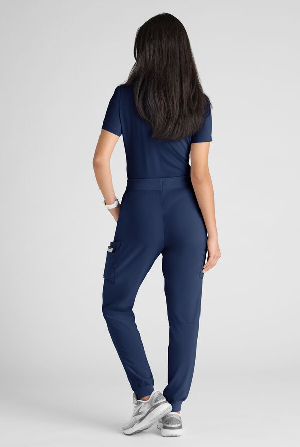 Conjunto de uniforme m&eacute;dico Easy STRETCH con 10 bolsillos para mujer - Navy - 3