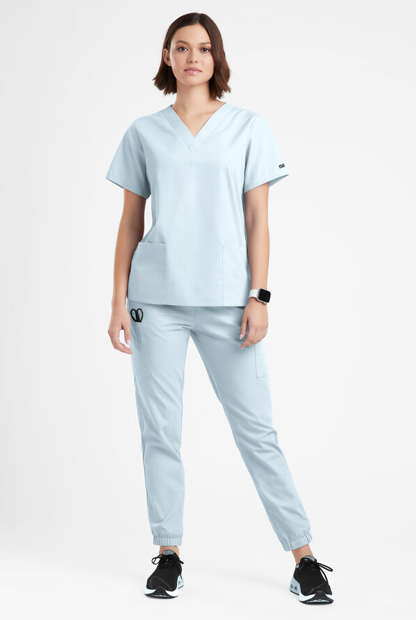 Butter-Soft Originals Women's 2-Pocket V-Neck Scrub Top - Morning Dew - 2