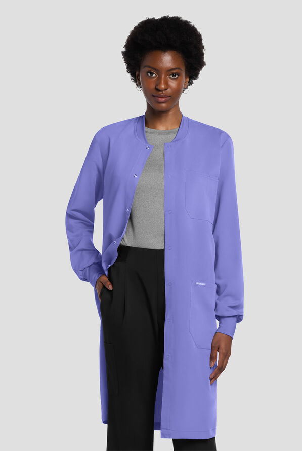Cherokee Project Lab 40" Snap Front Lab Coat - Ceil Blue - 3
