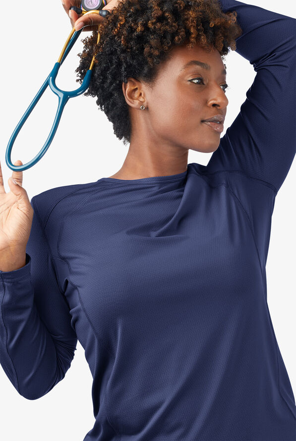 ReSurge Jade Women’s Long Sleeve Knit Underscrub - Navy - 2