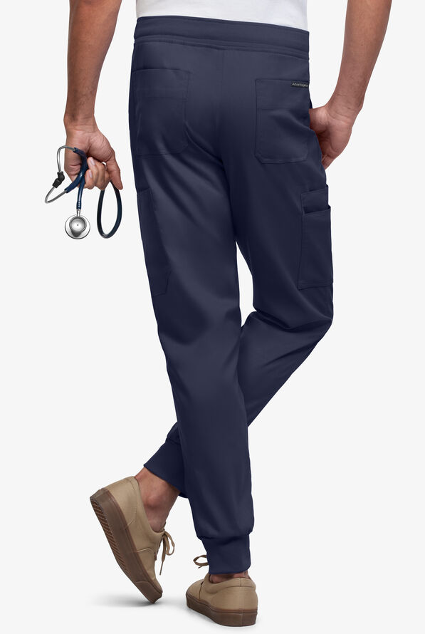 Advantage STRETCH Men's 9-Pocket Knit Waistband Jogger Scrub Pants - Navy - 2