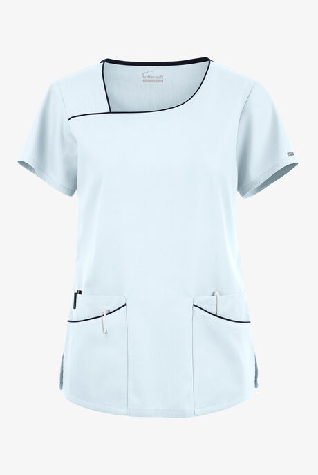 Butter-Soft Originals Women's 4-Pocket Asymmetrical Neck Scrub Top