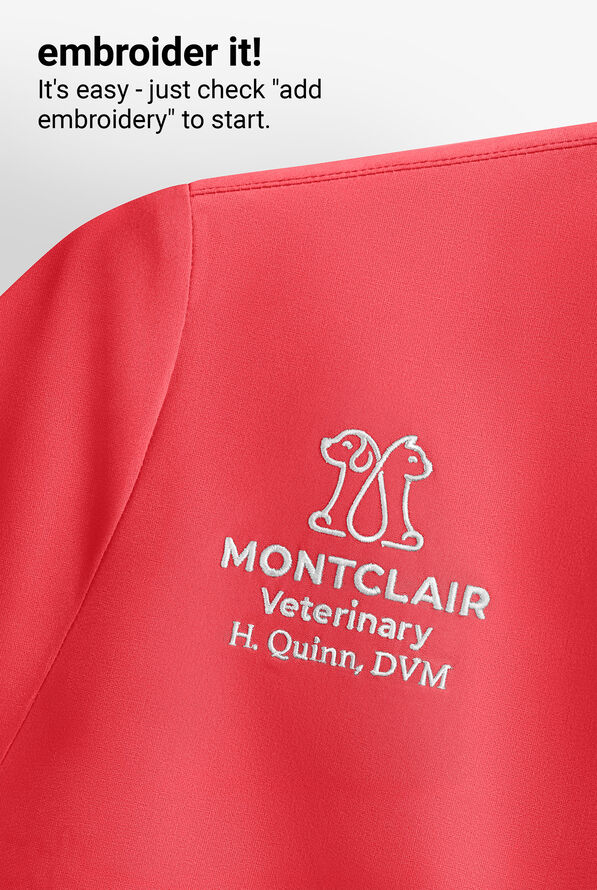 heartsoul Break On Through Women's 2-Pocket STRETCH V-Neck Scrub Top - Go Guava - 3