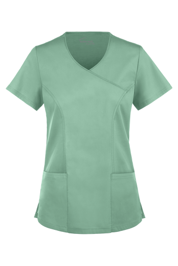 Blusa m&eacute;dica UA Butter-Soft STRETCH estilo cruzado con cuello en V y 3 bolsillos para mujer