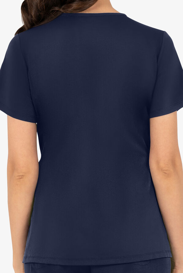 HH Works by Healing Hands Mila Women's 2-Pocket STRETCH Maternity Scrub Top - Navy - 3