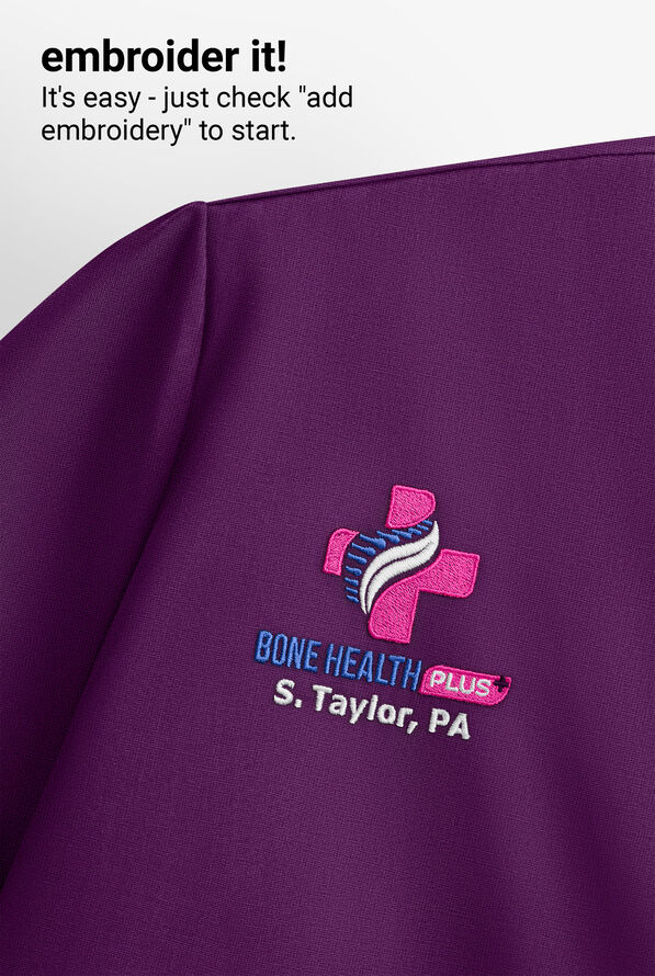 Blusa médica WhisperLite Zora Stretch con cuello en V y 2 bolsillos para mujer - Eggplant - 7