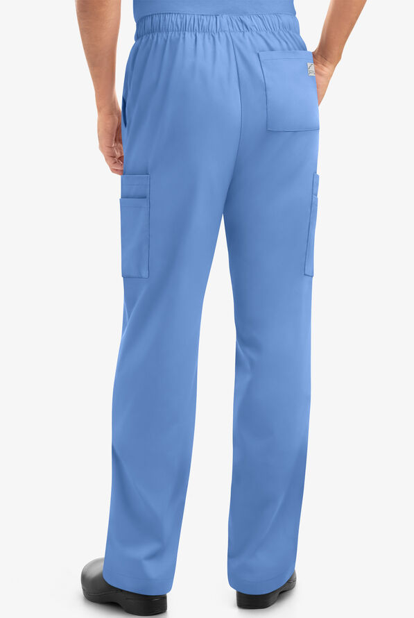 Pantal&oacute;n m&eacute;dico Butter-Soft STRETCH estilo cargo con piernas rectas y 9 bolsillos para hombre - Ceil Blue - 3