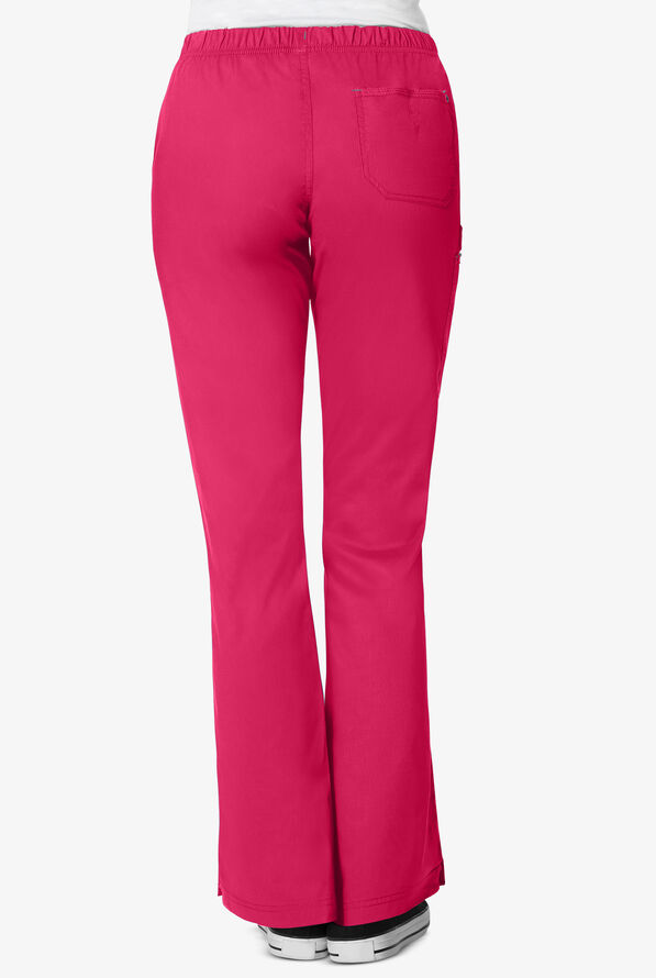 WonderWink WonderFLEX Grace Women's 4-Pocket STRETCH Cargo Scrub Pants - Tall - Hot Pink/Pewter - 2