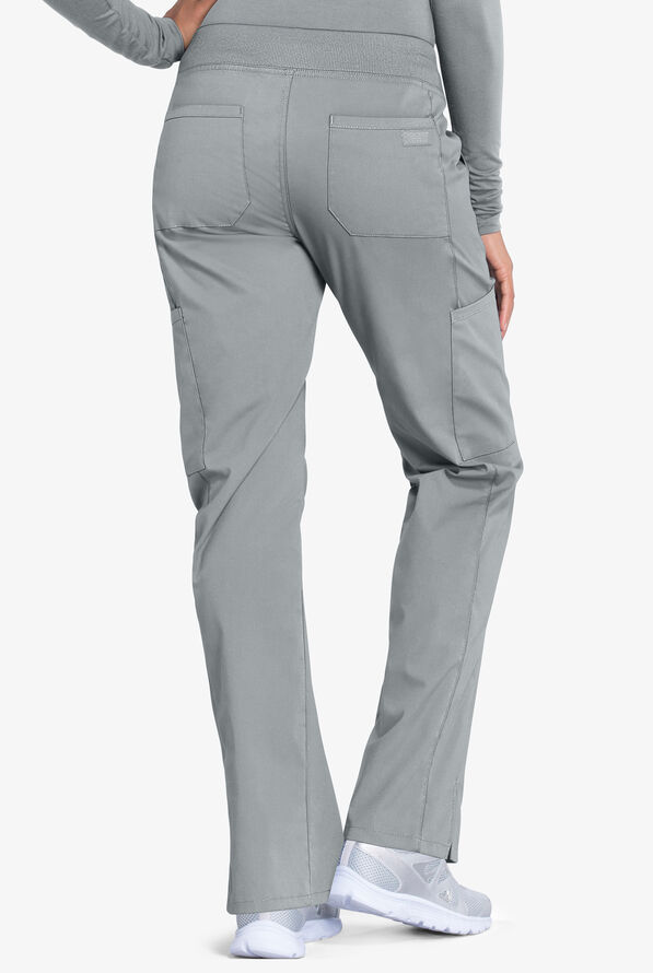 Cherokee Workwear Professionals Women's 6-Pocket STRETCH Pull-On Scrub Pants - Tall - Grey - 2