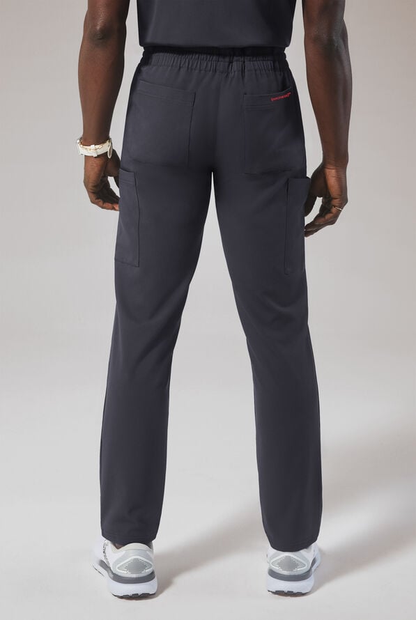 Hypothesis (RED) Men's 8-Pocket STRETCH Straight Leg Cargo Scrub Pant - Pewter - 4