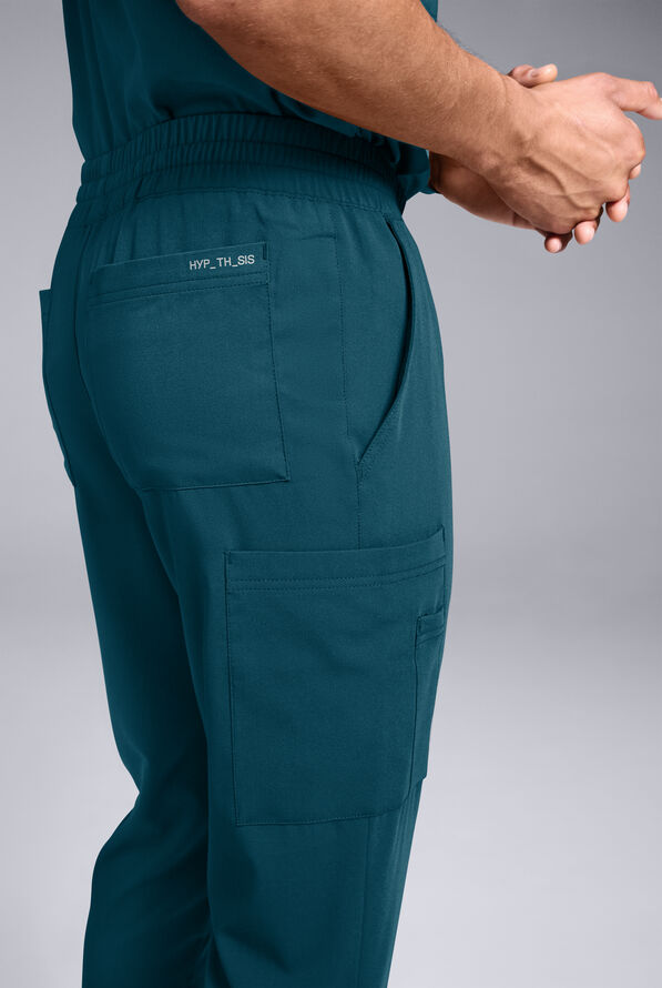 Conjunto de uniforme m&eacute;dico Hypothesis S-R Shift Ready estilo jogger con cuello redondo para hombre - Caribbean Blue - 3