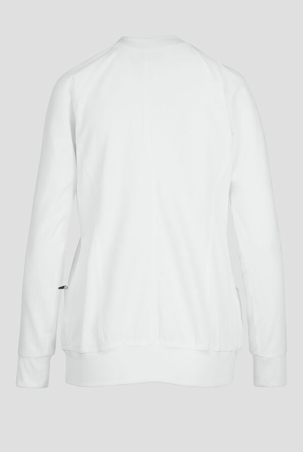 koi Essentials Athena Women's 5-Pocket Zip Front Scrub Jacket - White - 2