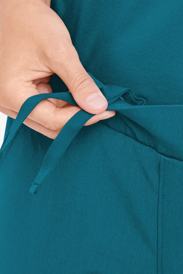 MOVEMENT by Butter-Soft Vega Women's 5-Pocket Flat Front Jogger STRETCH Scrub Pants - Tall - Caribbean Blue - 3