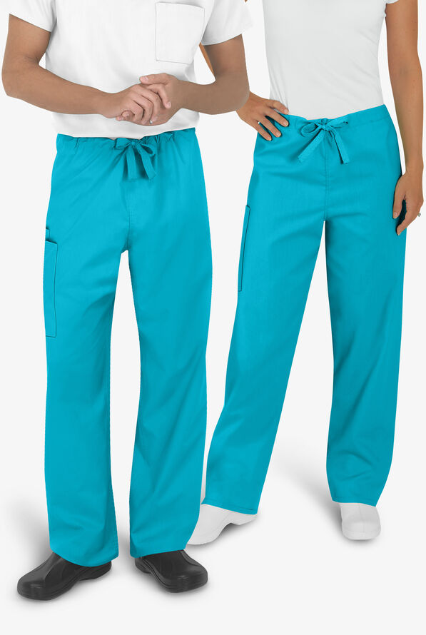 UA Best Buy Scrubs Unisex 3-Pocket Drawstring Pant - Turquoise - 2