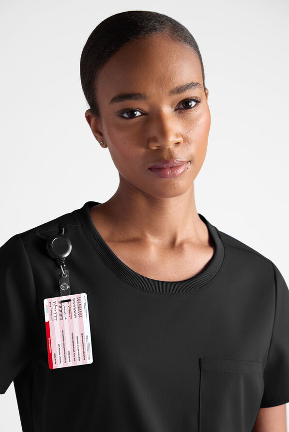 Blusa m&eacute;dica Grey's Anatomy by Barco Emerge STRETCH con cuello redondo y 1 bolsillo para mujer - Black - 6