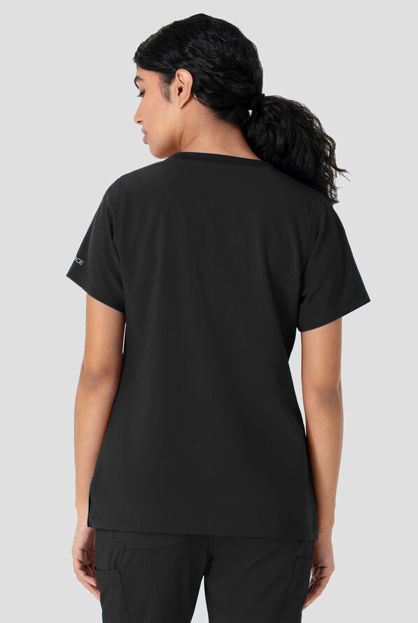 Carhartt Cross-Flex Force Women's 1-Pocket STRETCH Knit Trim Crew Neck Scrub Top - Black - 4