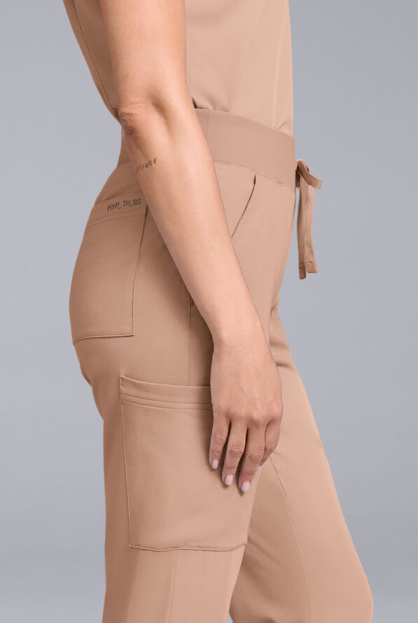 Pantal&oacute;n m&eacute;dico Hypothesis Base estilo cargo con piernas rectas y 7 bolsillos para mujer - Terra - 5