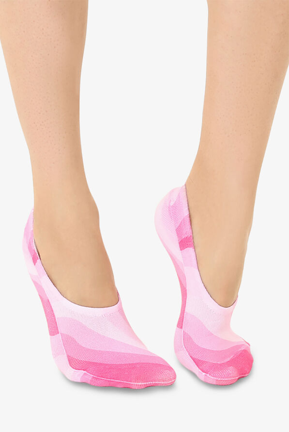 Living Royal Pink Waves Women's No-Show Socks - null - 1
