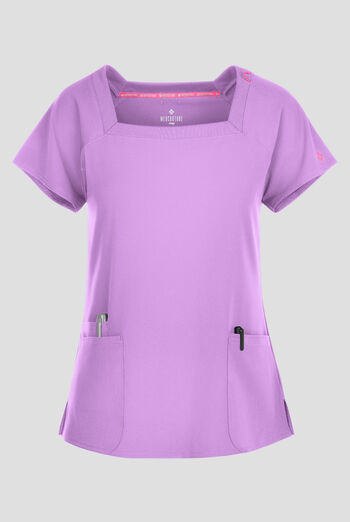 Med Couture Amp Women's 3-Pocket STRETCH Raglan Sleeve Square Neck Scrub Top