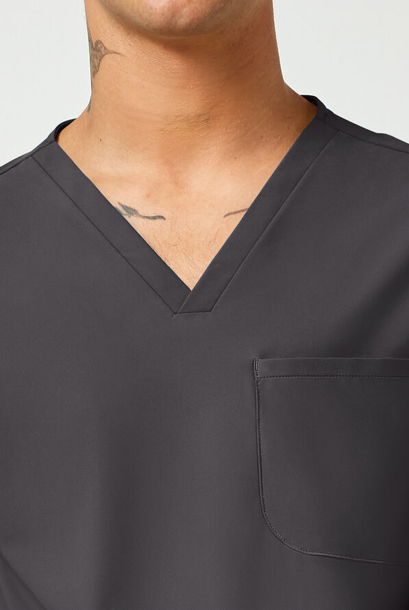 Camisa m&eacute;dica Infinity PURSUIT STRETCH con cuello en V y 3 bolsillos para hombre - Pewter - 3