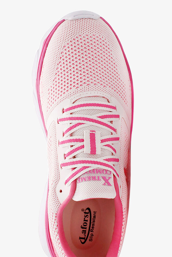 LaForst Women's Extreme Comfort Heart Beat Pink Athletic Lace Up Nursing Shoes - null - 2