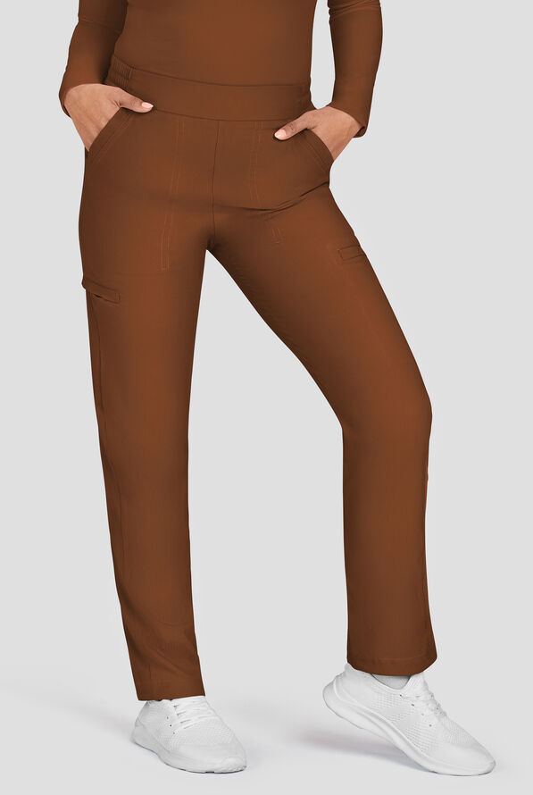 Pantal&oacute;n m&eacute;dico koi Lite&trade; Chessa con piernas rectas y 6 bolsillos para mujer - Walnut - 1