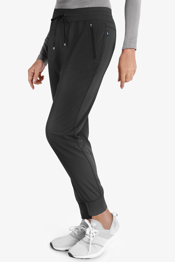 Grey's Anatomy by Barco Spandex STRETCH Eden Women's 5-Pocket Cargo Jogger Scrub Pants - Petite - Black - 3
