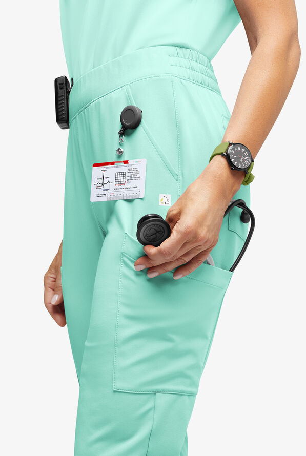 Pantal&oacute;n m&eacute;dico ReSurge Amber estilo jogger con piernas pitillo y 7 bolsillos para mujer - Jelly Mint - 2