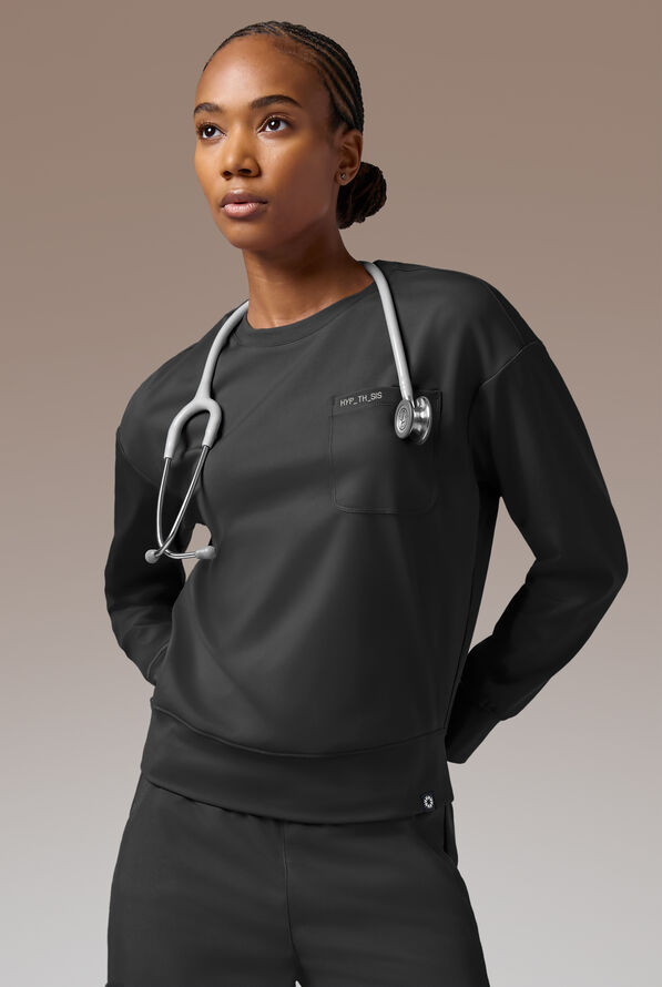 Hypothesis Women&rsquo;s Omni Base Knit Crew Neck Scrub Pullover - Jet Black - 1