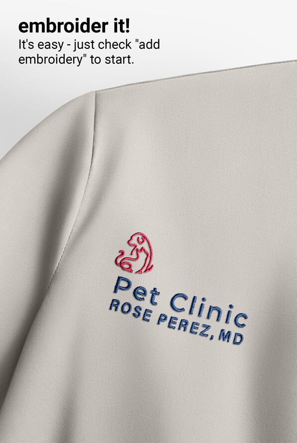 koi Essentials Kori Women's 2-Pocket Open Front Rib Knit V-Neck Scrub Cardigan - Platinum Grey - 3