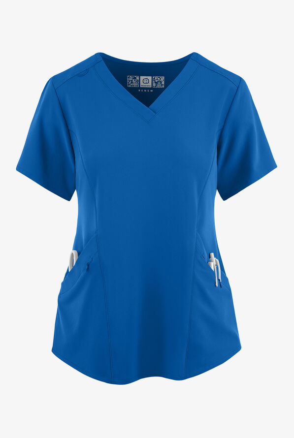 Wink Renew Women's 4-Pocket STRETCH V-Neck Scrub Top - Royal - 1