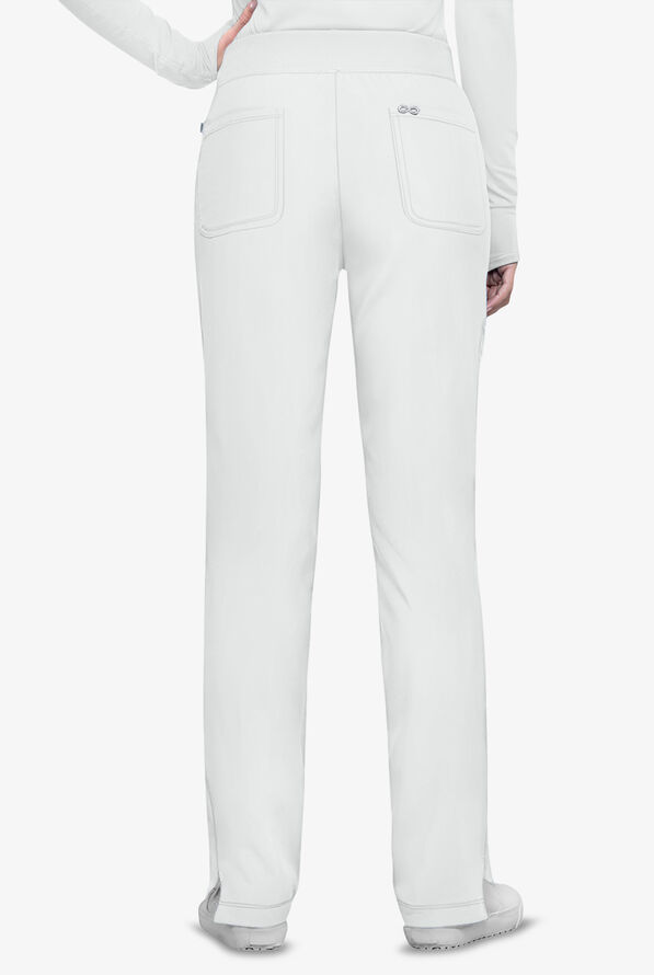 Infinity Women's 6-Pocket STRETCH Rib-Knit Waistband Cargo Scrub Pants - White - 3