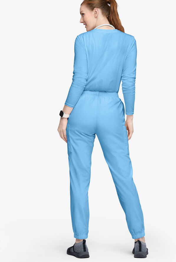 Butter-Soft Originals Women's 7-Pocket Tapered Jogger Cargo Scrub Pants - Tall - Blue Oasis - 3