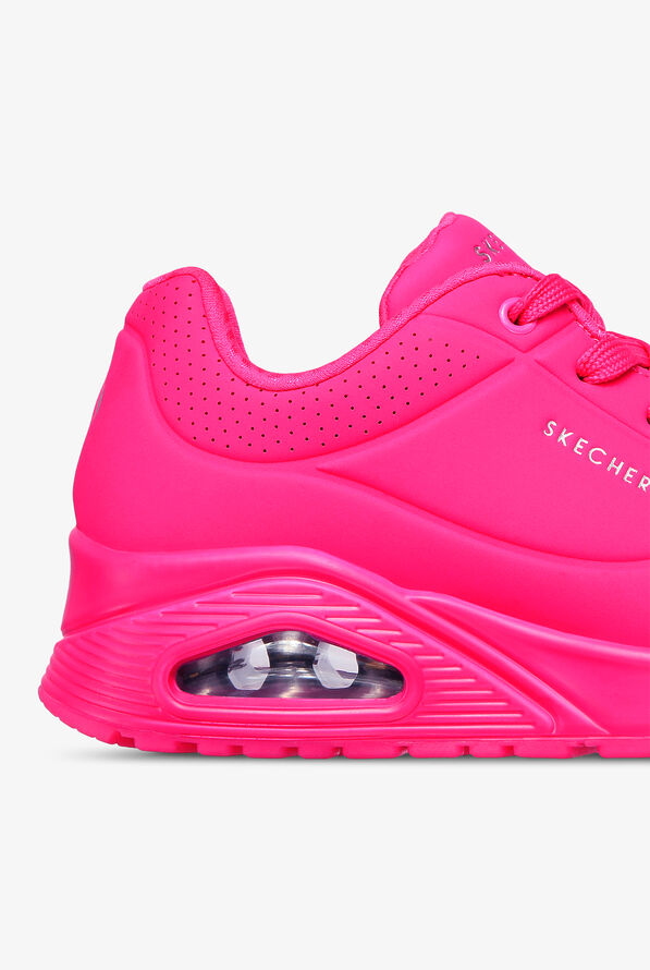 Skechers Neon Pink Shoes Womens Skechers Street Women's UNO NIGHT SHADES  Hot Pink Athletic Lace