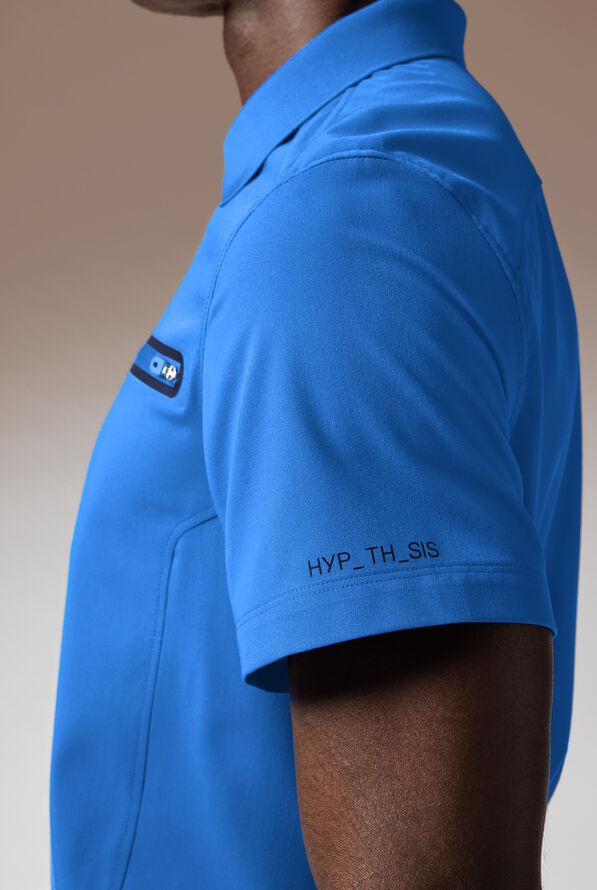 Hypothesis Alpha System Men’s 1-Pocket Zip Neck Polo With Tonal Trim Scrub Top - Royal/Navy - 5