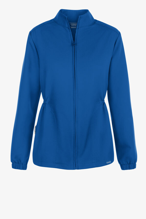 Cherokee Workwear Originals Ultra Women's 2-Pocket Zip Front Scrub Jacket - Royal - 1